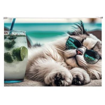   Irattartó tasak, A4, PP, cipzáras, 180 mikron, PANTA PLAST "Chillout cat"