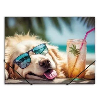   Gumis mappa, 15 mm, PP, A4, PANTA PLAST, "Chillout dog" 1 db
