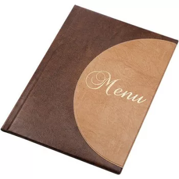   Étlaptartó, A4, bőrhatású, PANTA PLAST "Félkör Menu", sötétbarna-világos barna 1 db