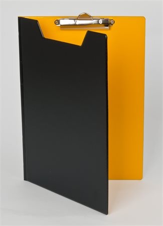 Felírótábla, fedeles, A4, PANTAPLAST, fekete-citromsárga