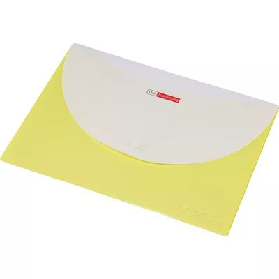 Irattartó tasak, A4, PP, patentos, két zsebes, 200 mikron, PANTA PLAST, sárga