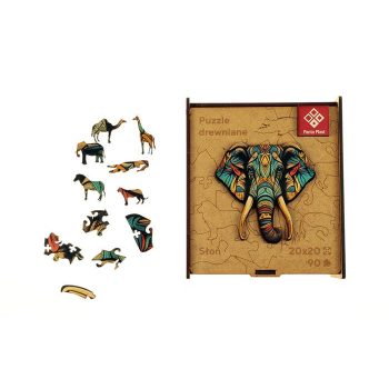 Puzzle, fa, A4, 90 darabos, PANTA PLAST "Elephant"