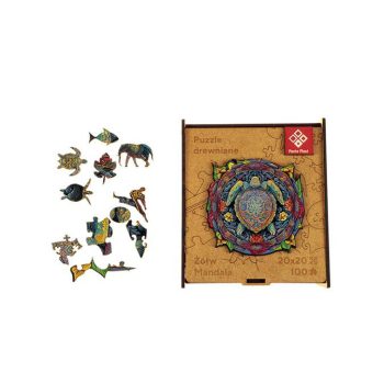   Puzzle, fa, A4, 90 darabos, PANTA PLAST "Mandala Turtle"