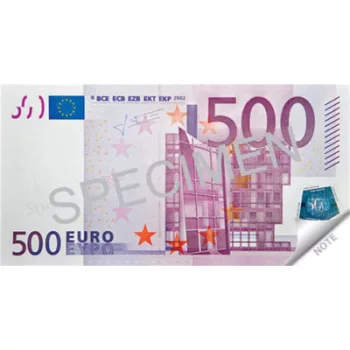   Jegyzettömb, 70 lap, 120x61,5 mm, PANTA PLAST "500 Euro"