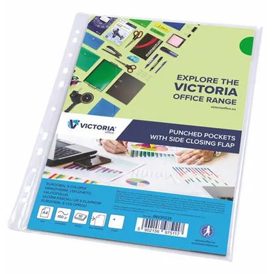 Genotherm, lefűzhető, oldalán hajtófüllel, A4, 150 mikron, víztiszta, VICTORIA OFFICE 10 db
