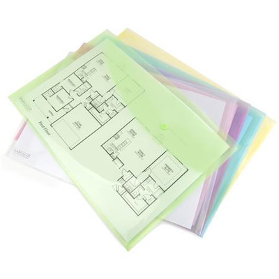 Irattartó tasak, A3, PP, patentos, RAPESCO, vegyes színek (szín nem választható)