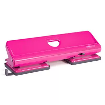 Lyukasztó, négylyukú, 22 lap, fém, RAPESCO "720", pink