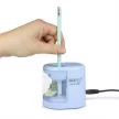 Hegyező, kétlyukú, asztali, elemes, USB töltővel, RAPESCO"PS12-USB", világoskék 1 db