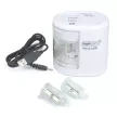 Hegyező, kétlyukú, asztali, elemes, USB töltővel, RAPESCO"PS12-USB", fehér 1 db