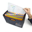 Harmonika irattartó, A4, PP, 13 rekeszes, antibakteriális, RAPESCO "SupaFile", fekete 1 db