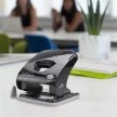 Lyukasztó, kétlyukú, 40 lap, könnyített lyukasztás, antibakteriális, RAPESCO "ECO X5", fekete 1 db