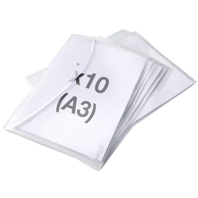 Irattartó tasak, A3, PP, patentos, RAPESCO "Eco", áttetsző