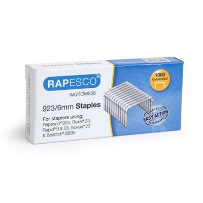 Tűzőkapocs, erős, 23/6, horganyzott, RAPESCO 1000 db