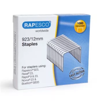 Tűzőkapocs, 23/12, horganyzott, RAPESCO 1000 db