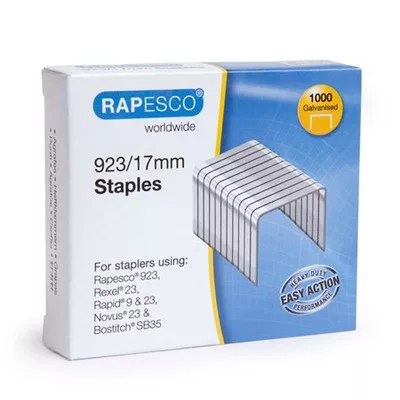 Tűzőkapocs, 23/17, horganyzott, RAPESCO 1000 db