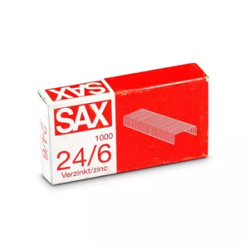 Tűzőkapocs, 24/6, cink, SAX 1000 db