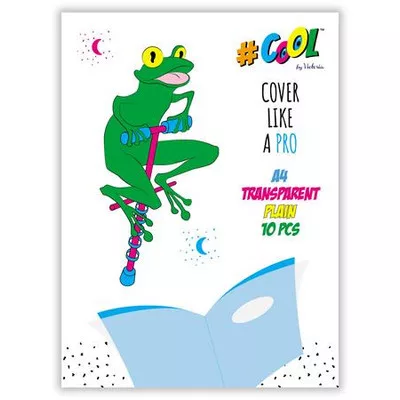 Öntapadó füzet- és könyvborító, A4, COOL BY VICTORIA, víztiszta 10 db