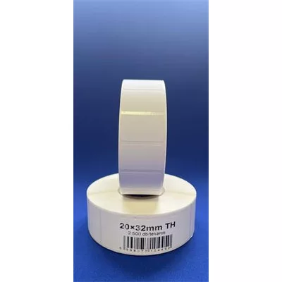 Etikett, thermo, 20x32 mm, 2500 etikett/tekercs, fehér 1 tek