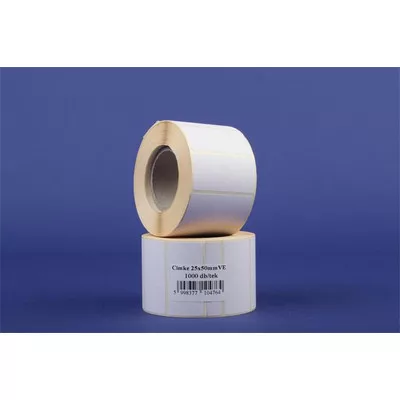 Etikett, vellum, 25×50 mm, 1 000 db/tekercs 1 tek
