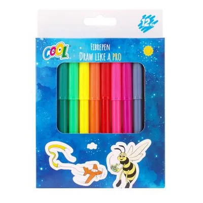 Filctoll készlet, 2 mm, COOL BY VICTORIA, 12 különböző szín 12 db