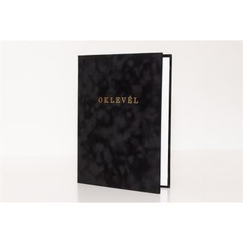 Oklevéltartó, A4, exkluzív, aranyozva, fekete