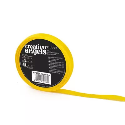 Szatén szalag, 12 mm x 32 m, sárga 32 méter