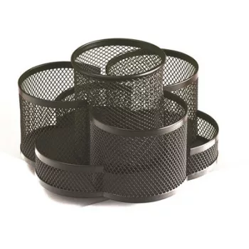  Írószertartó, 7 részes, fémhálós, forgatható, fekete 1 db