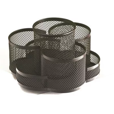 Írószertartó, 7 részes, fémhálós, forgatható, fekete 1 db