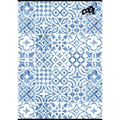Füzet, tűzött, A4, kockás, 80 lap, COOL BY VICTORIA "Mediterrain patterns" 1 db