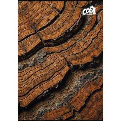 Füzet, tűzött, A4, kockás, 80 lap, COOL BY VICTORIA "Wood & Rock" 1 db