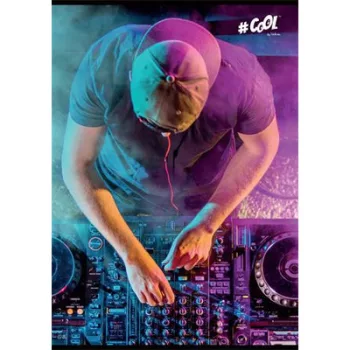   Füzet, tűzött, A5, kockás, 96 lap, COOL BY VICTORIA, "DJ" 1 db