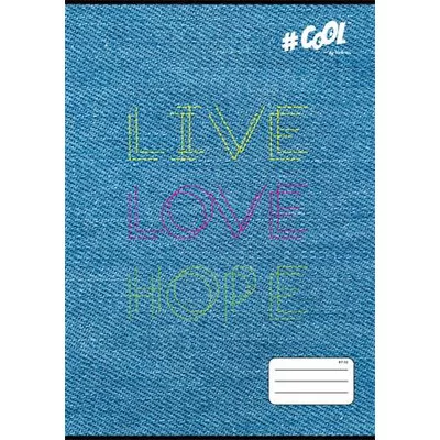 Füzet, tűzött, A4, kockás, 32 lap, COOL BY VICTORIA, "Live-love-hope", "87-32" 1 db