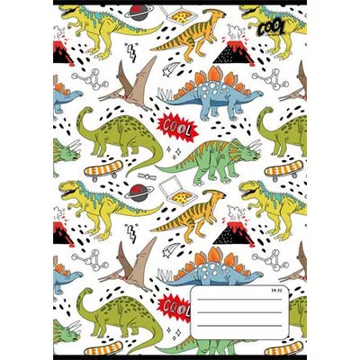 Füzet, tűzött, A5, vonalas, 32 lap, 1. osztály, COOL BY VICTORIA "Dinosaurus world", "14-32" 1 db