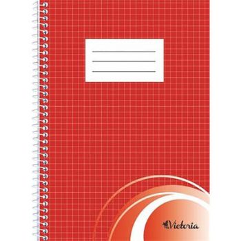 Spirálfüzet, A5, kockás, 70 lap, VICTORIA PAPER