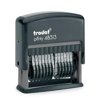   Számbélyegző, TRODAT, "Printy 48313", fekete ház, fekete párnával 1 db