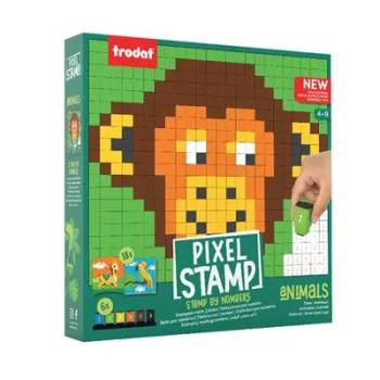   Kreatív foglalkoztató füzet, bélyegzős,  TRODAT "Creativ Pixelstamp", állatok 1 db