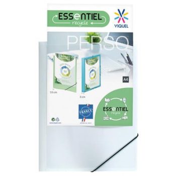  Gumis mappa, panorámás, 15 mm, PP, A4, VIQUEL "Essentiel Perso", fehér