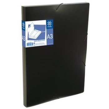   Gumis mappa, 30 mm, PP, A3, VIQUEL "Essentiel", fekete