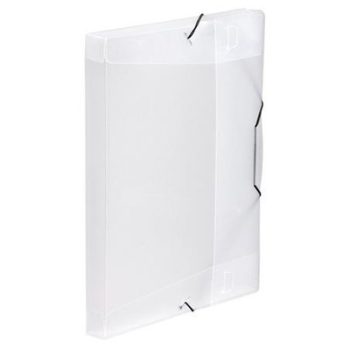   Gumis mappa, 30 mm, PP, A4, VIQUEL "Coolbox", áttetsző víztiszta