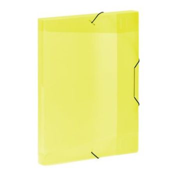   Gumis mappa, 30 mm, PP, A4, VIQUEL "Coolbox", áttetsző sárga