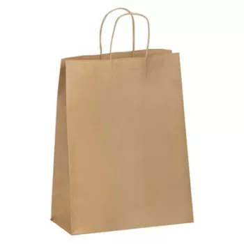   Ajándéktasak, 22 cm x 10 cm x 30,5 cm, VIQUEL, barna (50 db/csomag)