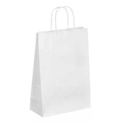 Ajándéktasak, 22 cm x10 cm x 30,5 cm, VIQUEL, fehér (50 db/csomag)