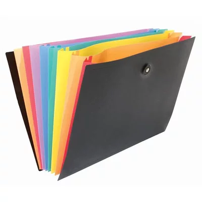 Harmonikamappa, PP, 8 rekeszes, VIQUEL "Rainbow Class", fekete 1 db