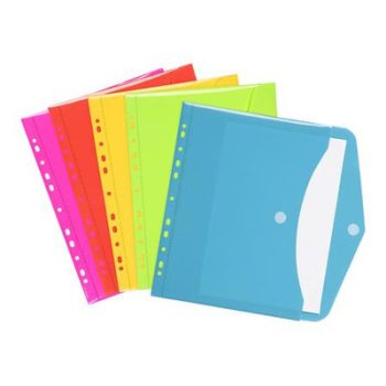   Irattartó tasak, A4, PP, patentos, VIQUEL "Happy Fluo", vegyes