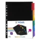 Regiszter, műanyag, A4 Maxi, 6 részes, VIQUEL "Rainbow Class", fekete 1 db