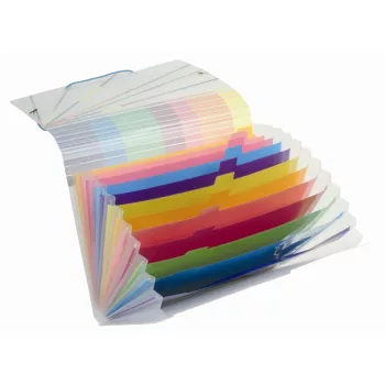   Harmonikamappa, PP, 12 rekeszes, gumis, VIQUEL "Propystick", áttetsző