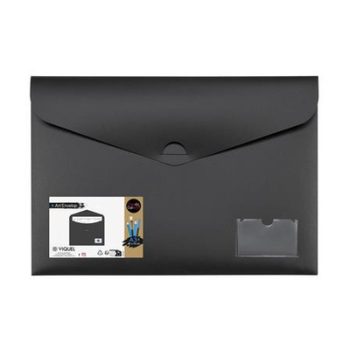   Irattartó tasak, A3, PP, bújtatós záródás, VIQUEL "Creativ Gallery", fekete