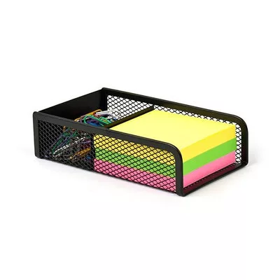 Kockatömbtartó és gemkapocstartó, fémhálós, VICTORIA OFFICE, fekete 1 db