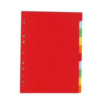 Regiszter, karton, A4, 10 részes, VICTORIA, színes