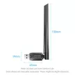 Vention AC650 USB Wifi adapter Dual Band + Antenna (fekete), adapter